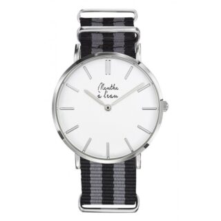 Menthe à l’eau - Montre Homme La Résistante bracelet nato gris/noir chromée