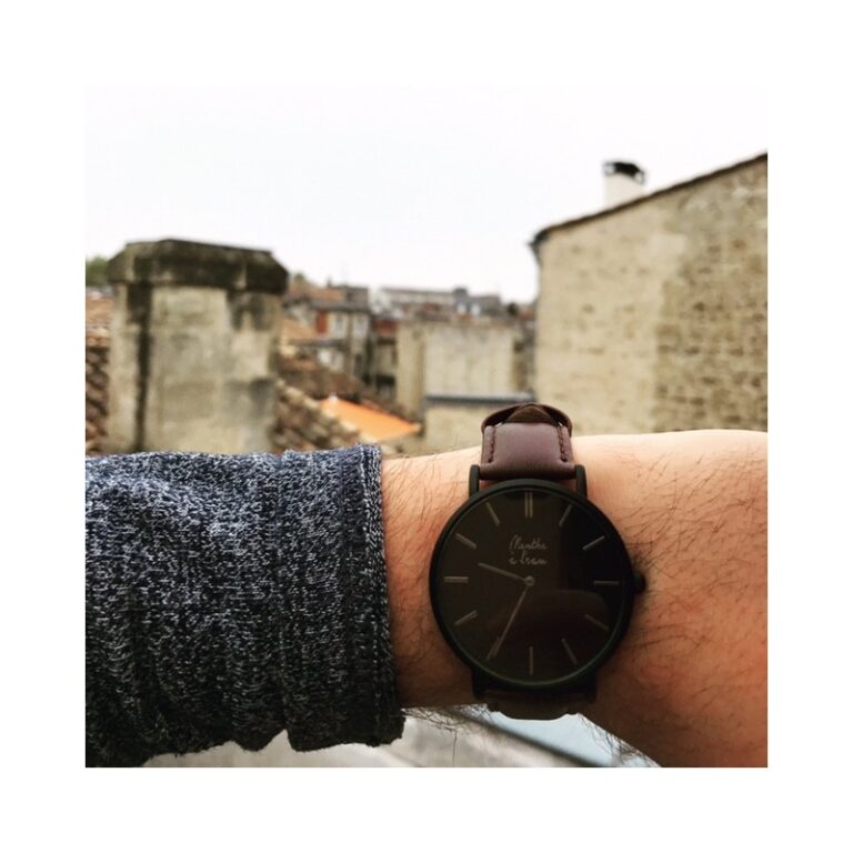 Menthe à l'eau - Montre Homme La Véritable bracelet cuir marron fond noir finition noire – Marron