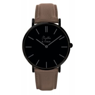 Menthe à l’eau - Montre Homme La Véritable bracelet cuir marron fond noir finition noire