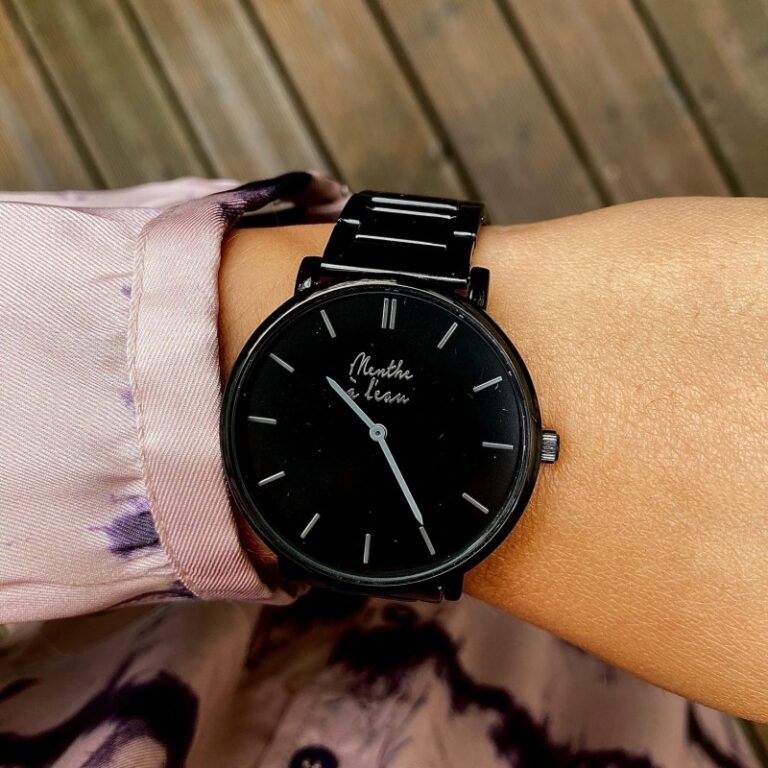 Menthe à l'eau - Montre Mixte L'Intemporelle noire fond noir – Noir
