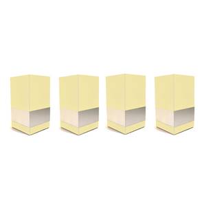 Camif - Jeu de 4 pieds de lit carrés laqués avec bague aluminium, 14,5 cm
