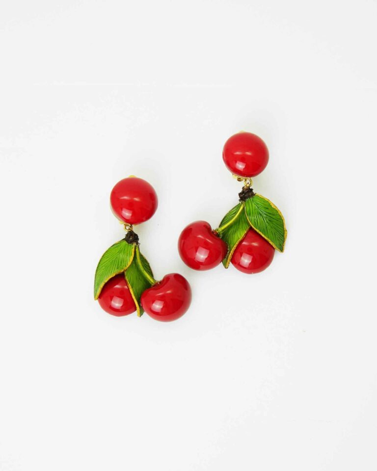 napoleon boucles d oreilles clips pendantes Ciléa Paris - Boucles d’oreilles pendantes cerises Napoléon – Tige (Oreilles percées)