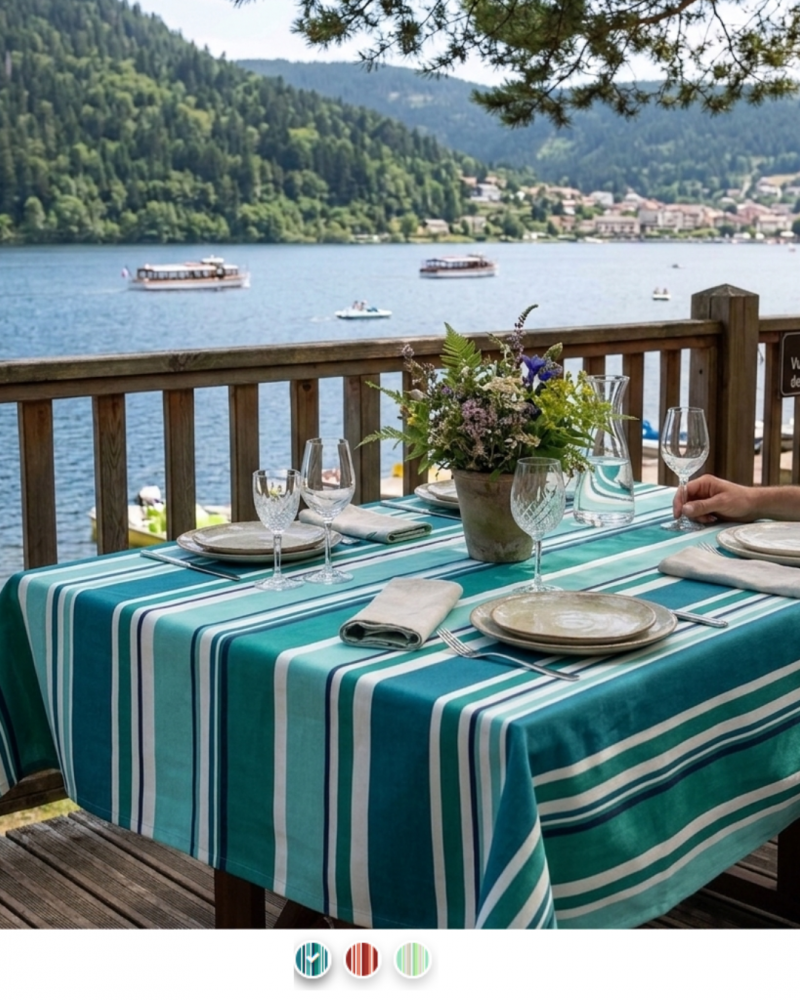 nappe enduite rayee terra Blanc de Gerardmer - Nappe Enduite Rayée