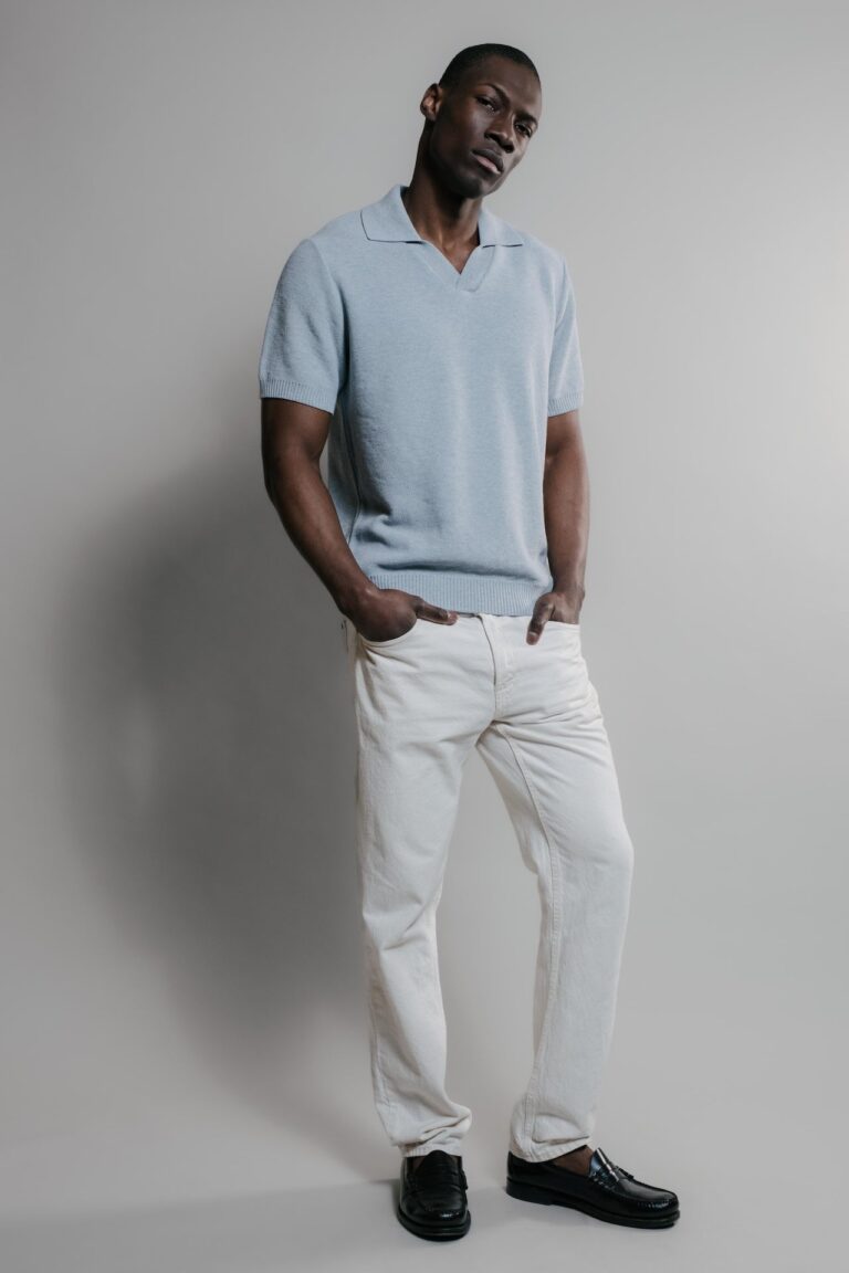 Nitto Knitwear - Agop Polo - Light Indigo – M