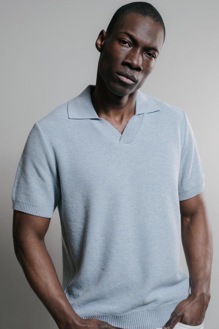 Nitto Knitwear - Agop Polo - Light Indigo – M