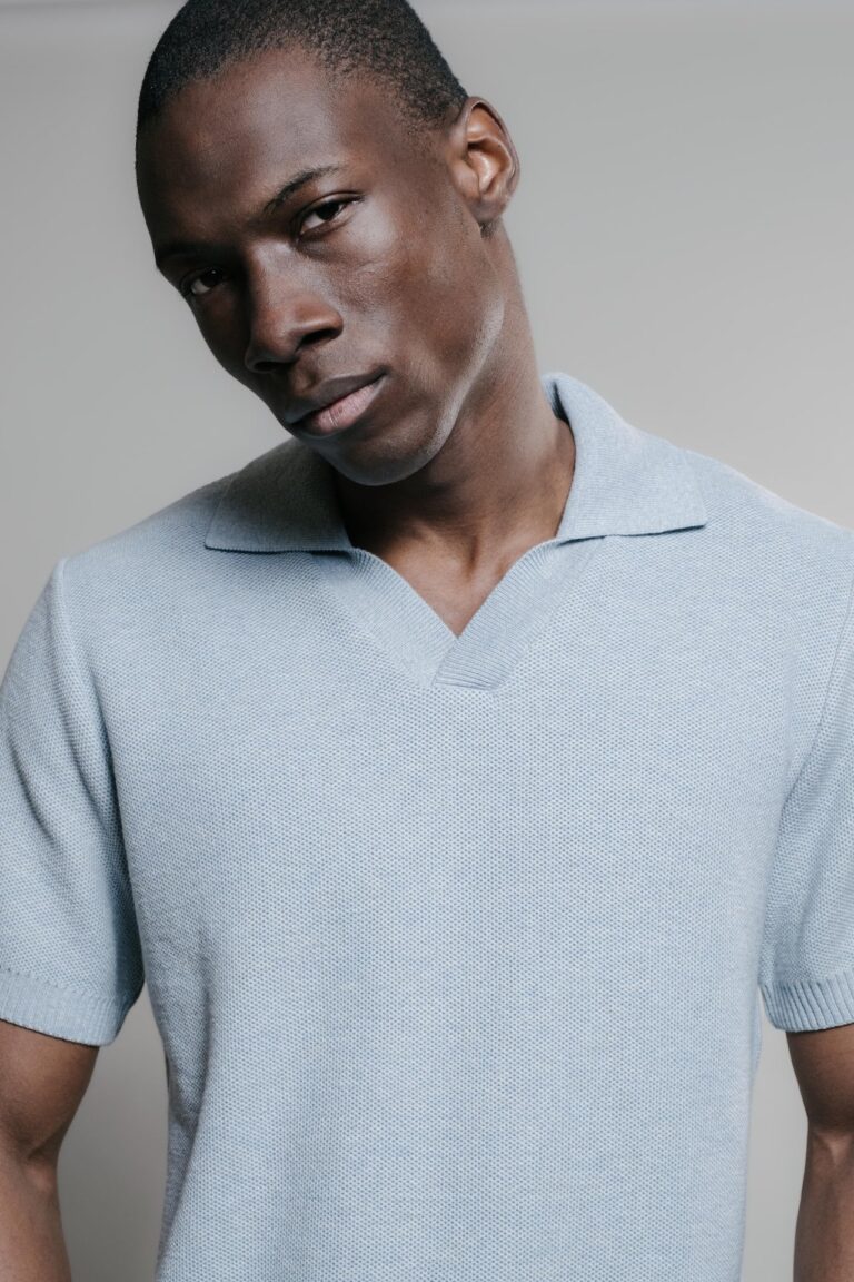 Nitto Knitwear - Agop Polo - Light Indigo – M
