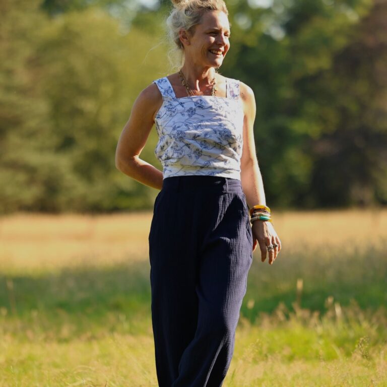 Quintessence - Pantalon Tino - Double gaze de coton bleu nuit – 3XL