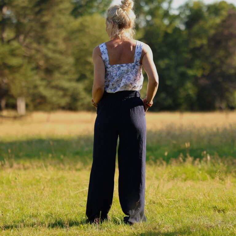 Quintessence - Pantalon Tino - Double gaze de coton bleu nuit – 3XL