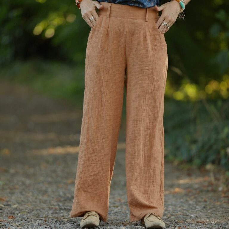 Quintessence - Pantalon Tino - Double gaze de coton camel – 3XL