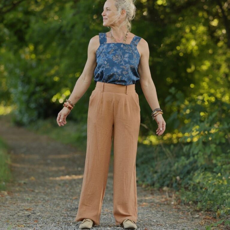 Quintessence - Pantalon Tino - Double gaze de coton camel – 3XL