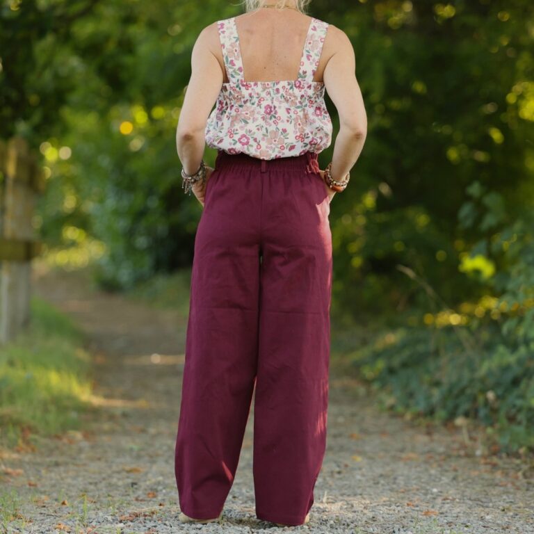 Quintessence - Pantalon Tino - Toile de coton bordeaux – 3XL