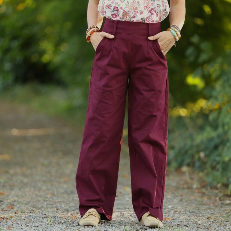 pantalon tino toile de coton bordeaux 8933495 Quintessence - Pantalon Tino - Toile de coton bordeaux – 3XL
