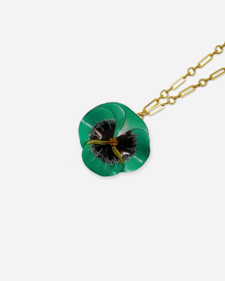 Ciléa Paris - Pendentif Pensée - Maxi – Vert / Je ne veux pas la chaîne