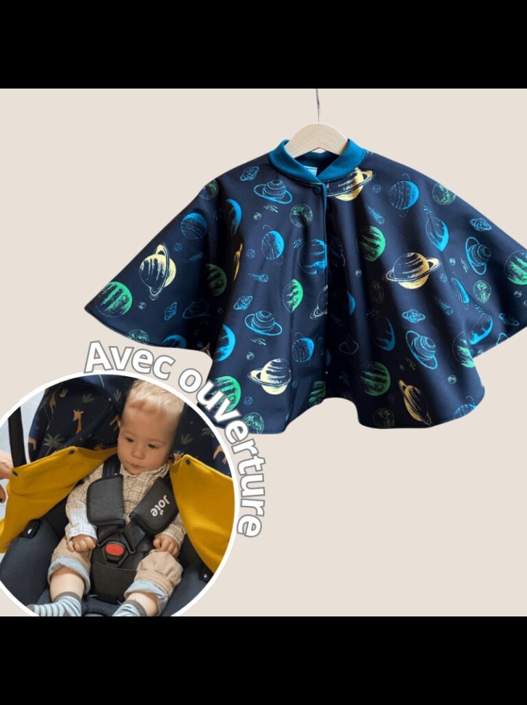 poncho avec ouverture special voiture approuve par securange noe Les Mômes des Dômes - Poncho avec ouverture spécial voiture approuvé par Sécurange - Noé