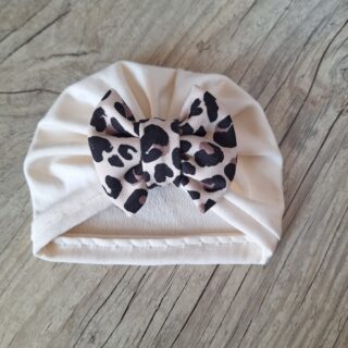 ⚡ Édition Limitée – Turban crème finition imprimé léopard fait main | Prématuré à adulte – oeko-tex par la marque La Fabrique À DeDeuh La Fabrique À DeDeuh - ⚡ Édition Limitée – Turban crème finition imprimé léopard fait main | Prématuré à adulte – oeko-tex