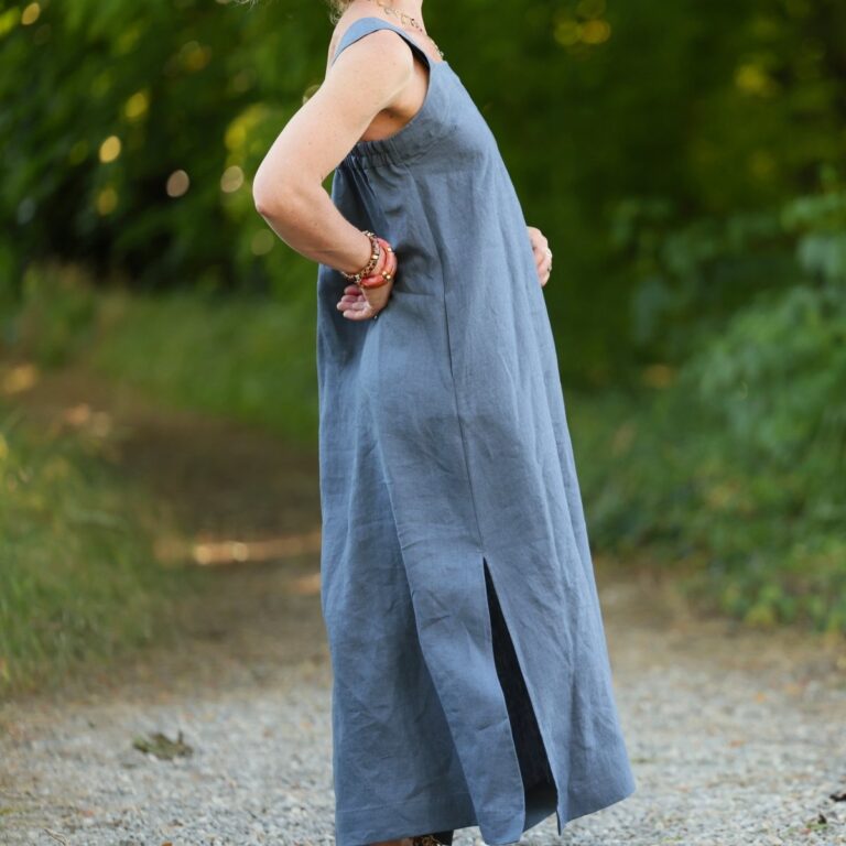 Quintessence - Robe Sybille — Lin lavé bleu jean – M