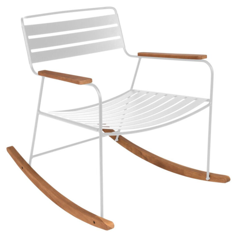 FERMOB - Rocking chair avec accoudoirs FERMOB Surprising en métal et bois - 25 coloris