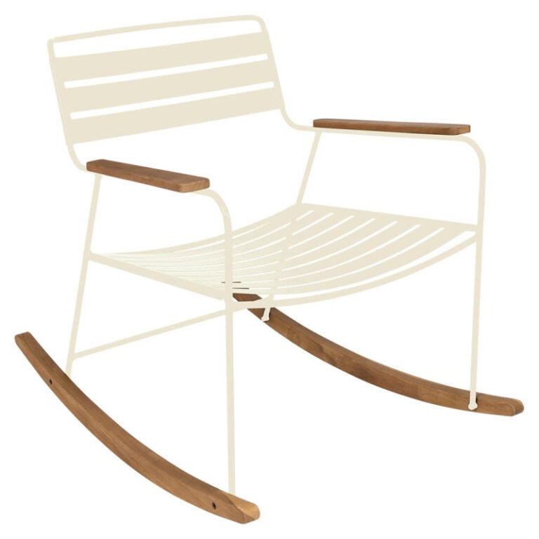 FERMOB - Rocking chair avec accoudoirs FERMOB Surprising en métal et bois - 25 coloris