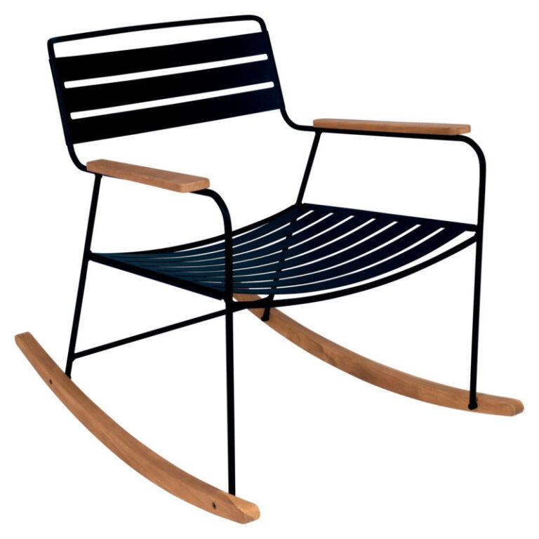 FERMOB - Rocking chair avec accoudoirs FERMOB Surprising en métal et bois - 25 coloris
