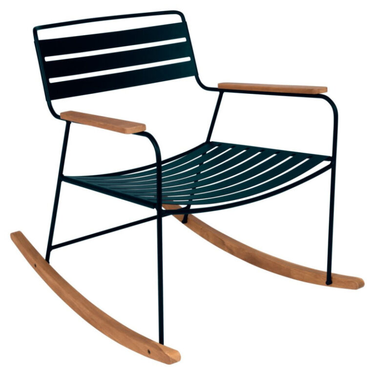 FERMOB - Rocking chair avec accoudoirs FERMOB Surprising en métal et bois - 25 coloris