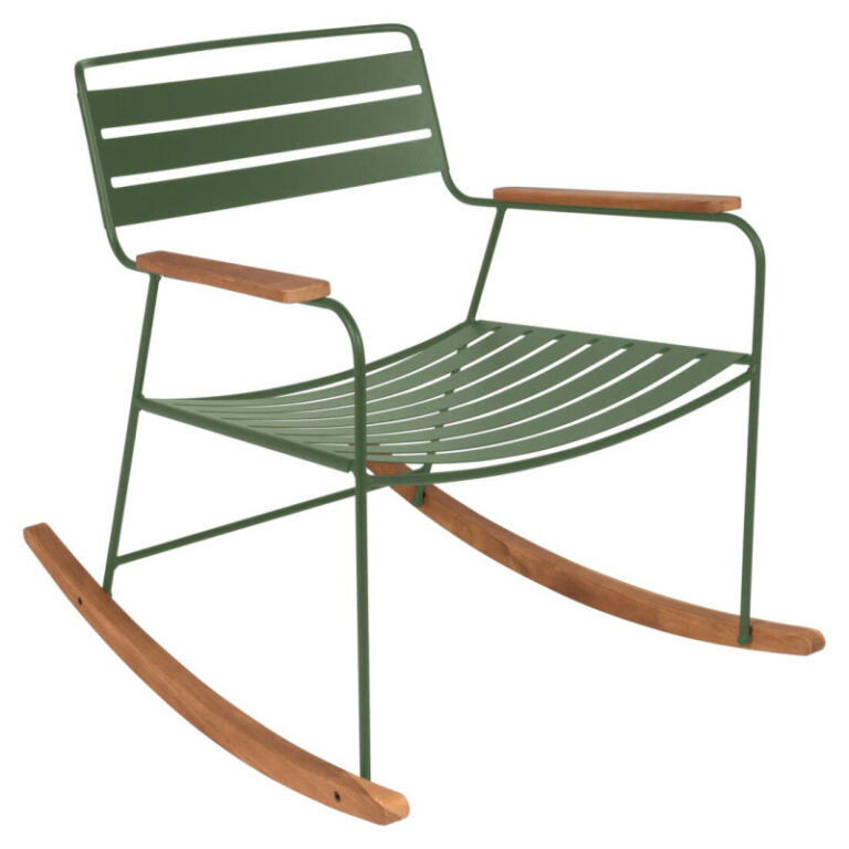 FERMOB - Rocking chair avec accoudoirs FERMOB Surprising en métal et bois - 25 coloris