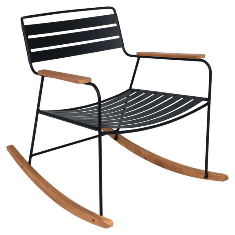 FERMOB - Rocking chair avec accoudoirs FERMOB Surprising en métal et bois - 25 coloris