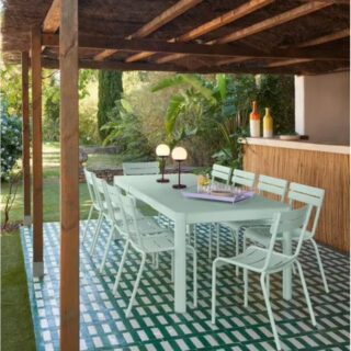 Table à manger rectangulaire FERMOB Ribambelle 2 allonges 149/234x100cm en métal – 25 coloris par la marque Fermob Fermob - Table à manger rectangulaire FERMOB Ribambelle 2 allonges 149/234x100cm en métal – 25 coloris