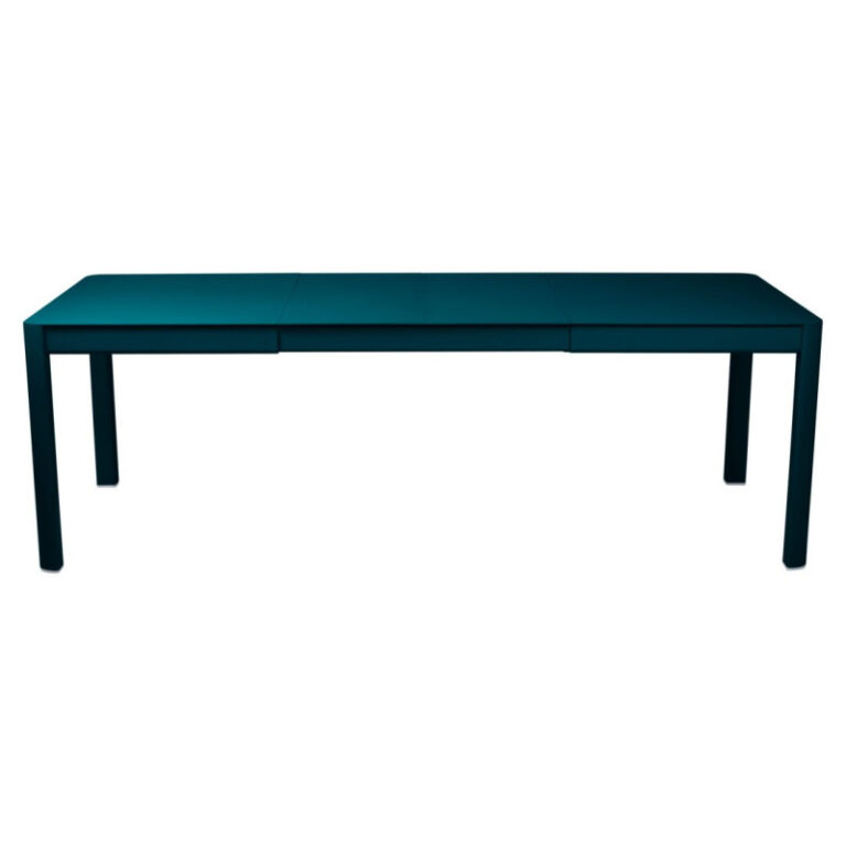 FERMOB - Table à manger rectangulaire FERMOB Ribambelle 2 allonges 149/234x100cm en métal - 25 coloris