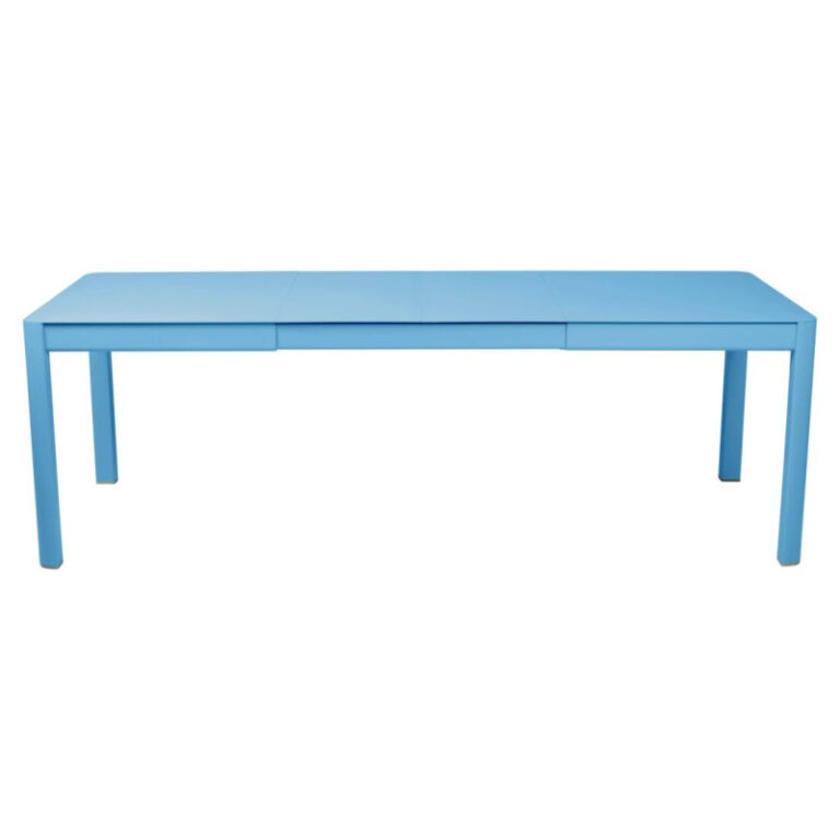 FERMOB - Table à manger rectangulaire FERMOB Ribambelle 2 allonges 149/234x100cm en métal - 25 coloris