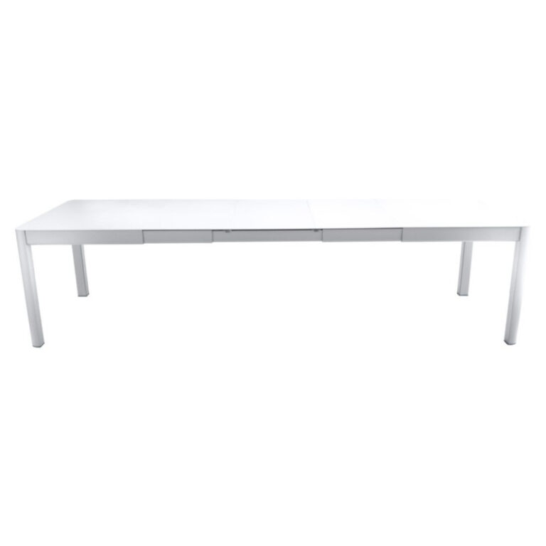 FERMOB - Table à manger rectangulaire FERMOB Ribambelle XL 3 allonges 149/299x100cm en métal - 25 coloris