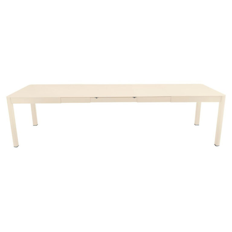 FERMOB - Table à manger rectangulaire FERMOB Ribambelle XL 3 allonges 149/299x100cm en métal - 25 coloris