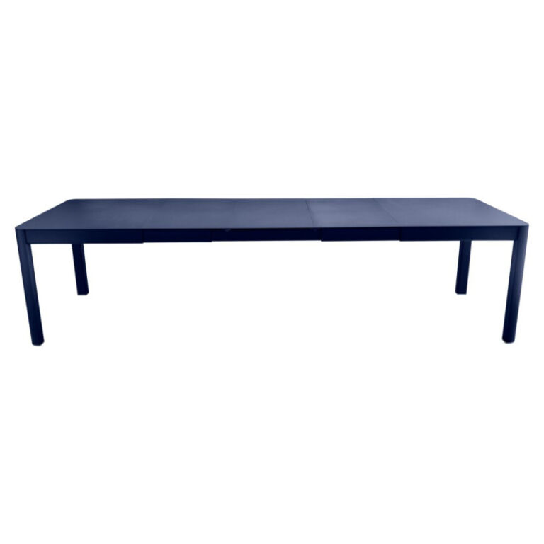 FERMOB - Table à manger rectangulaire FERMOB Ribambelle XL 3 allonges 149/299x100cm en métal - 25 coloris
