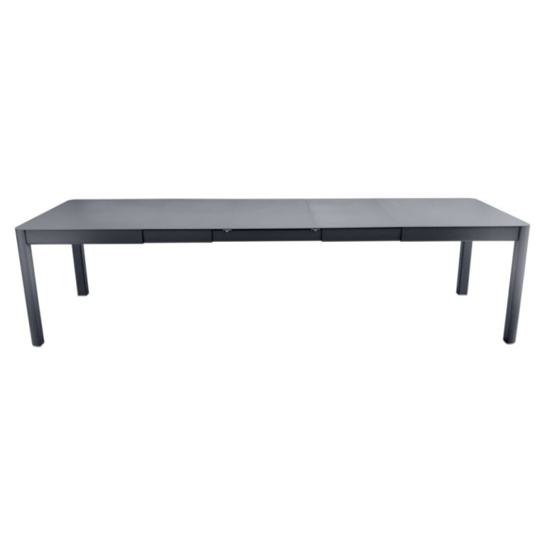 FERMOB - Table à manger rectangulaire FERMOB Ribambelle XL 3 allonges 149/299x100cm en métal - 25 coloris