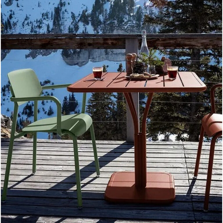 FERMOB - Table à manger carrée guéridon FERMOB Luxembourg 80x80cm en métal - 25 coloris