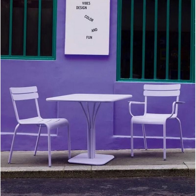 table a manger gueridon fermob luxembourg 80x80cm en metal 25 coloris FERMOB - Table à manger carrée guéridon FERMOB Luxembourg 80x80cm en métal - 25 coloris