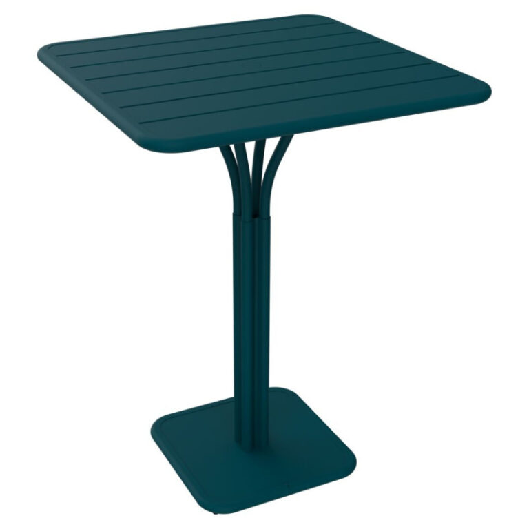 FERMOB - Table à manger carrée guéridon haut FERMOB Luxembourg 80x80cm en métal - 25 coloris