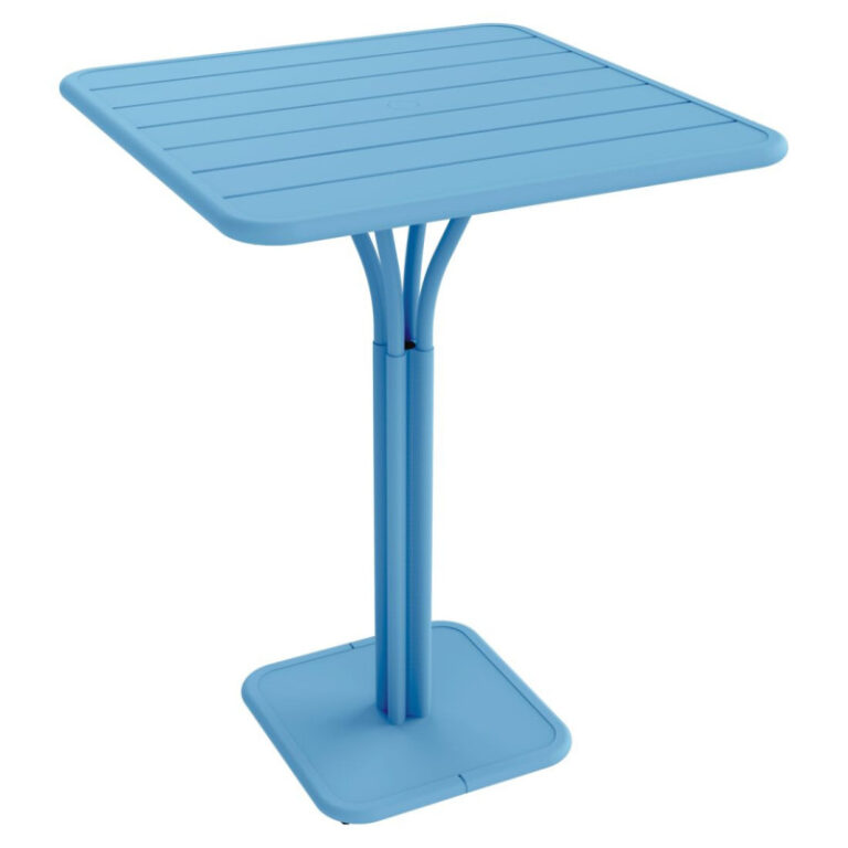 FERMOB - Table à manger carrée guéridon haut FERMOB Luxembourg 80x80cm en métal - 25 coloris