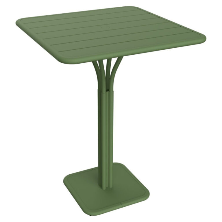 FERMOB - Table à manger carrée guéridon haut FERMOB Luxembourg 80x80cm en métal - 25 coloris