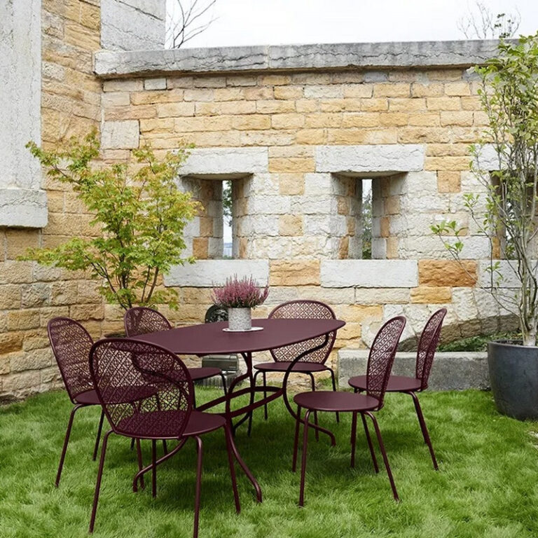 FERMOB - Table à manger ovale FERMOB Opéra+ 160x90cm en métal - 25 coloris