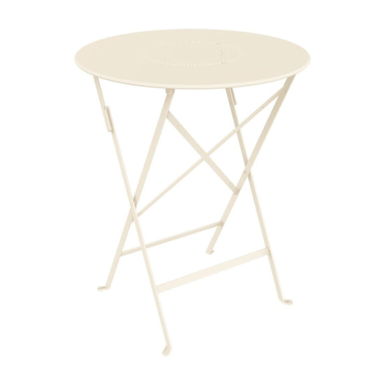 FERMOB - Table à manger pliante ronde FERMOB Floréal 60cm en métal - 25 coloris