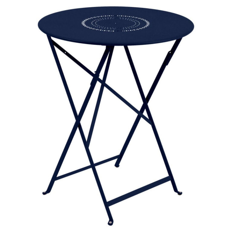 FERMOB - Table à manger pliante ronde FERMOB Floréal 60cm en métal - 25 coloris