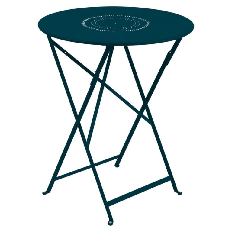 FERMOB - Table à manger pliante ronde FERMOB Floréal 60cm en métal - 25 coloris