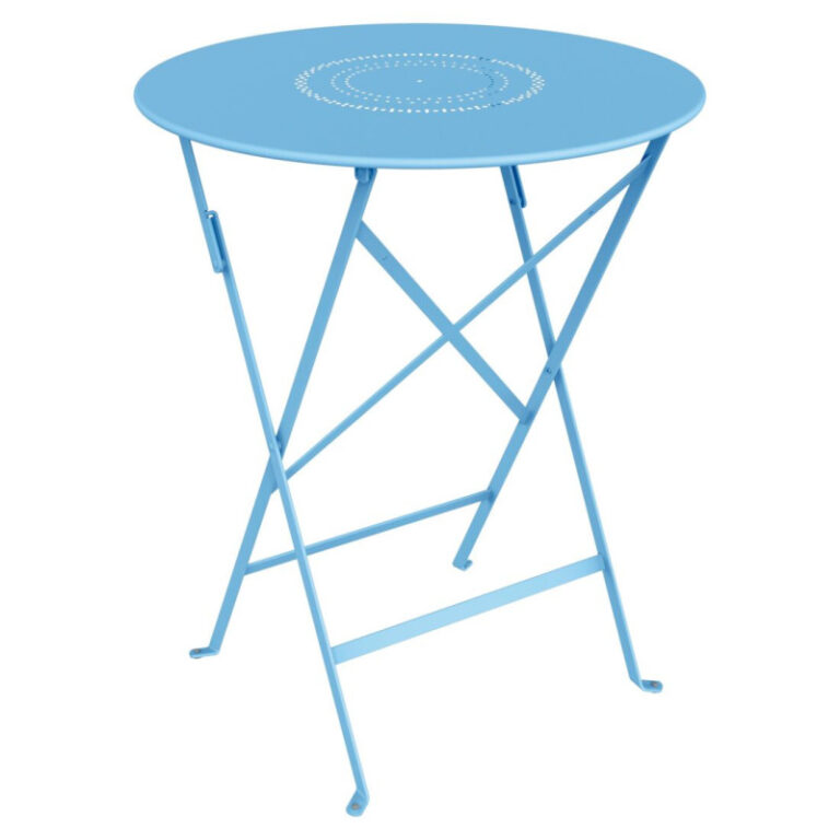 FERMOB - Table à manger pliante ronde FERMOB Floréal 60cm en métal - 25 coloris