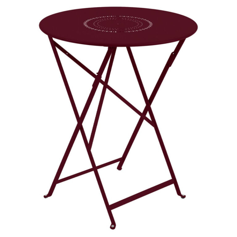 FERMOB - Table à manger pliante ronde FERMOB Floréal 60cm en métal - 25 coloris