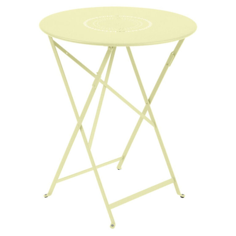 FERMOB - Table à manger pliante ronde FERMOB Floréal 60cm en métal - 25 coloris