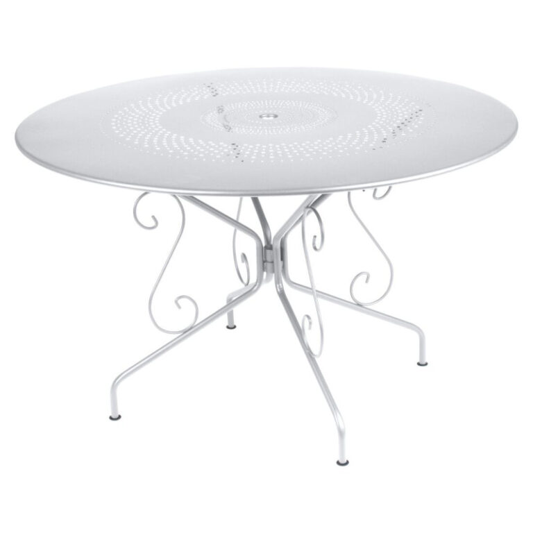 FERMOB - Table à manger ronde FERMOB Montmartre 117cm en métal - 17 coloris