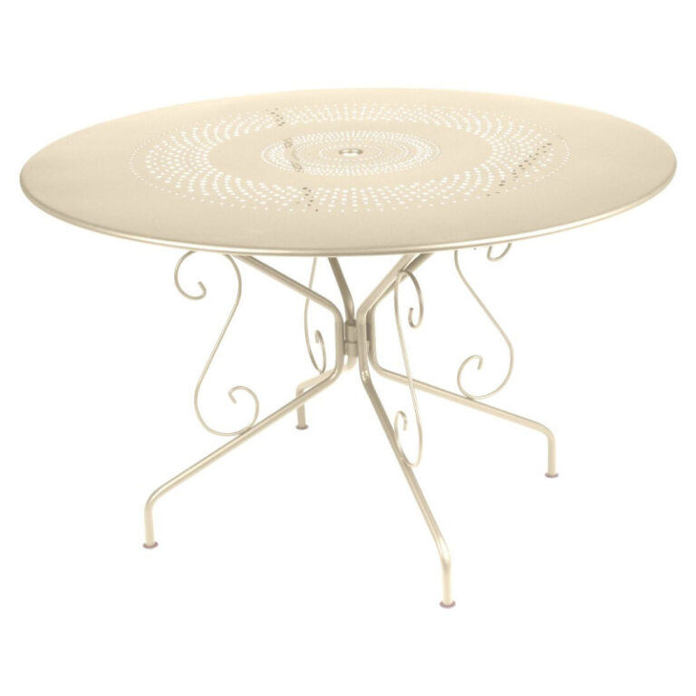 FERMOB - Table à manger ronde FERMOB Montmartre 117cm en métal - 17 coloris