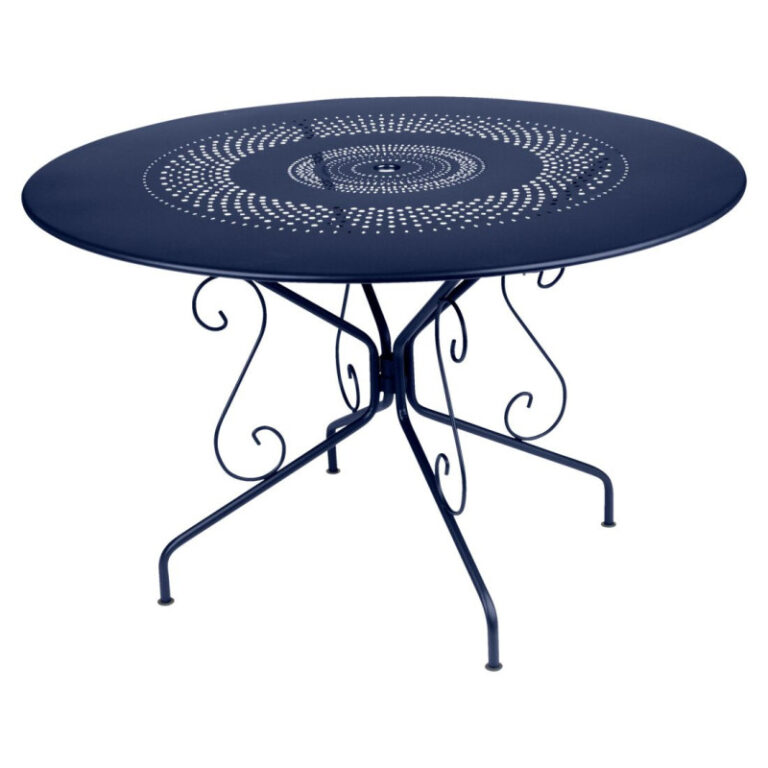 FERMOB - Table à manger ronde FERMOB Montmartre 117cm en métal - 17 coloris