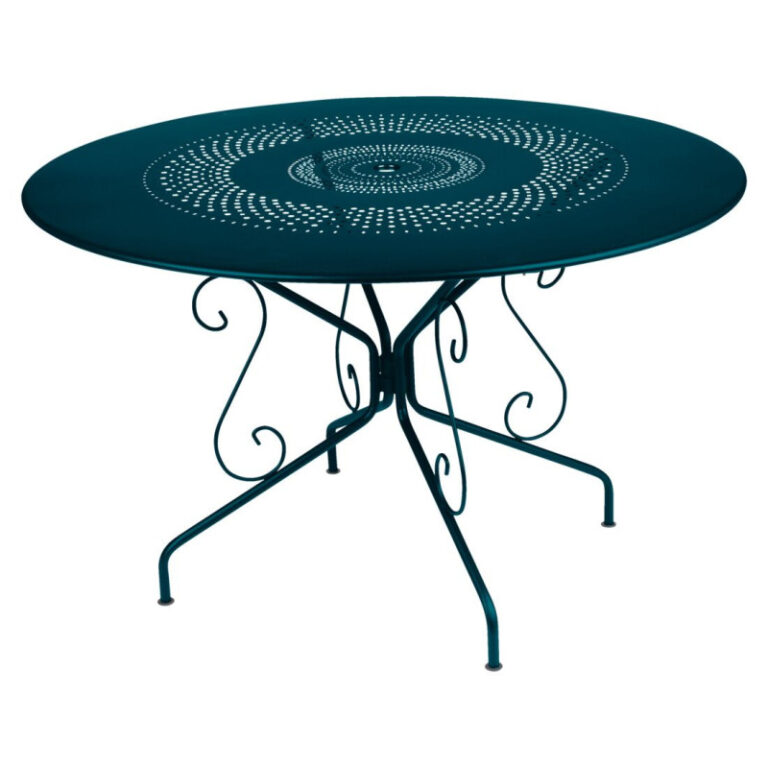 FERMOB - Table à manger ronde FERMOB Montmartre 117cm en métal - 17 coloris