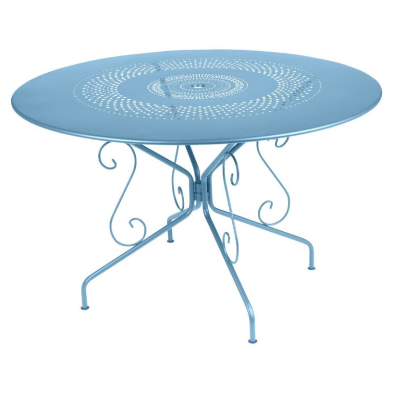 FERMOB - Table à manger ronde FERMOB Montmartre 117cm en métal - 17 coloris